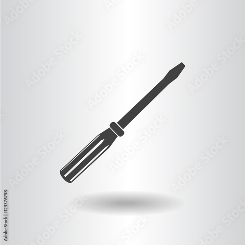 icon silhouette isolated screwdriver black icon flat vector illustration