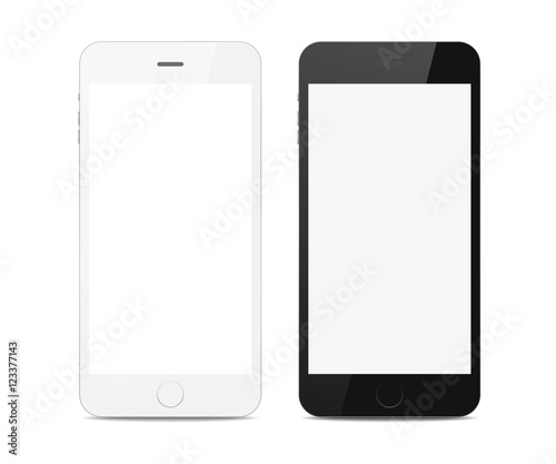 Two smatr phones with shadow, black and white