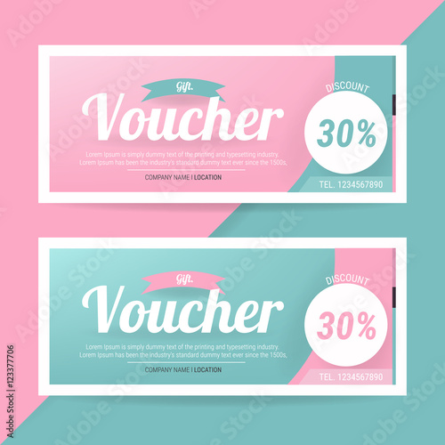 discount voucher template with colorful pattern,cute gift vouche