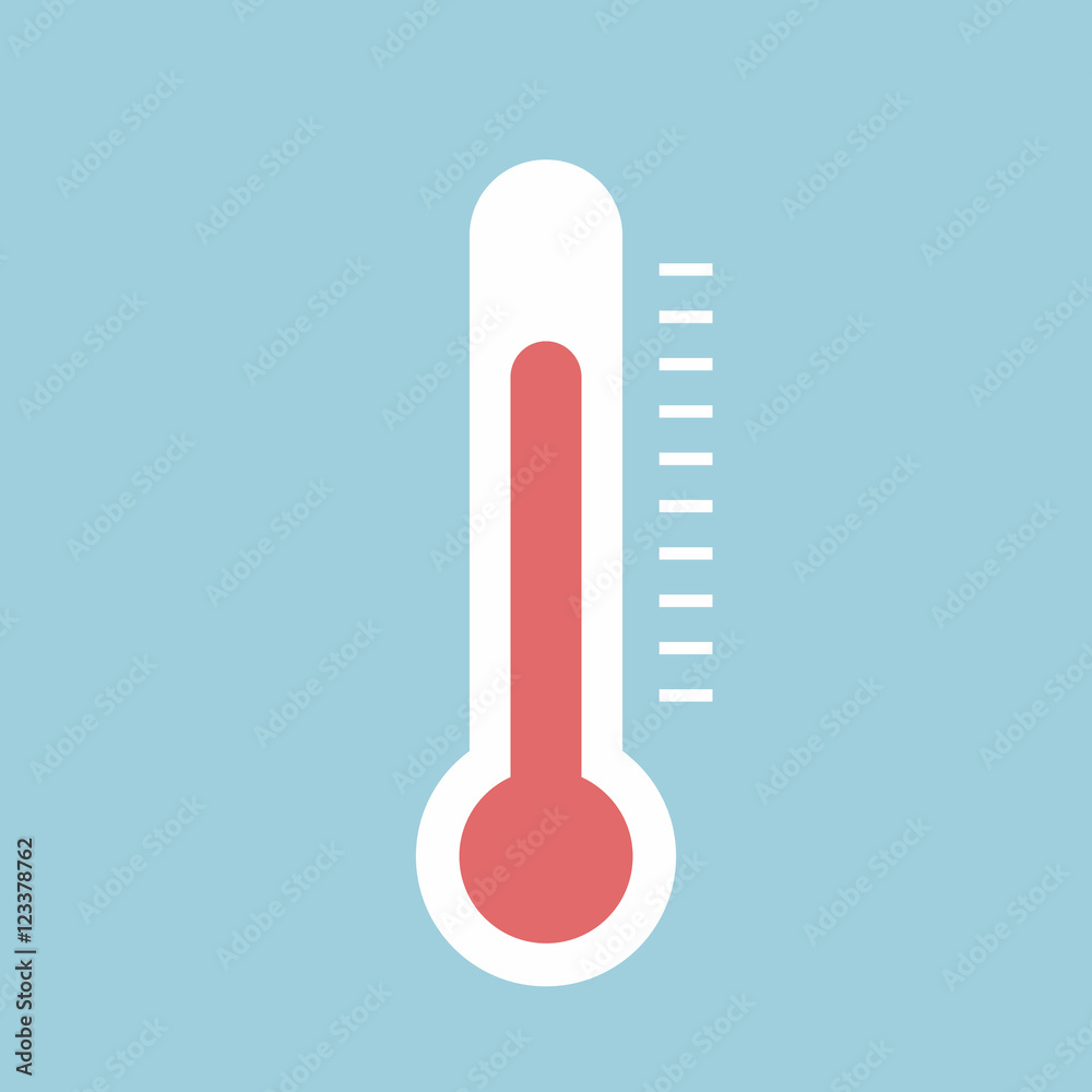 Thermometer icon , Flat design style, vector illustration.
