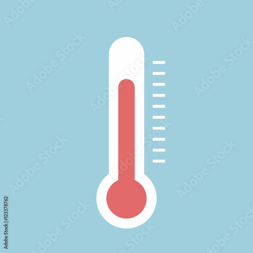 Thermometer icon , Flat design style, vector illustration.
