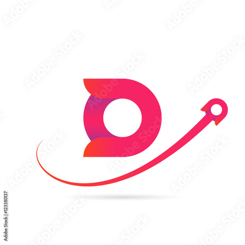 O letter icon like space ship