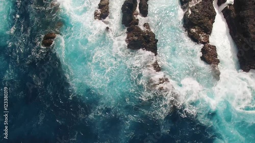 Cliffs near Porto Moniz Madeira aerial view