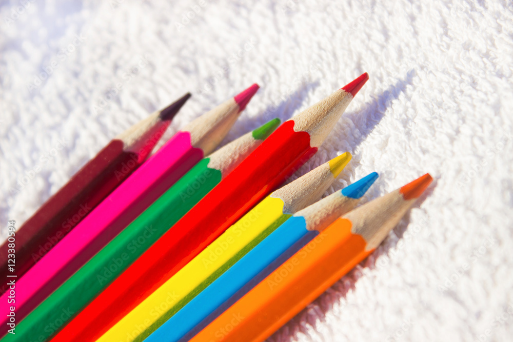 colored pencils on a light background colored pencils on a light background