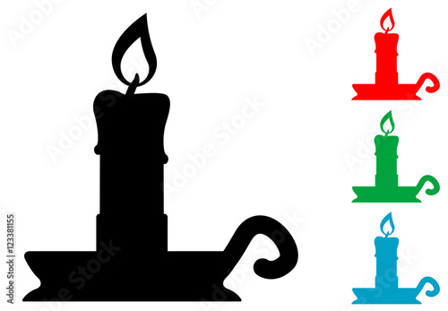 Icono plano candelero en varios colores