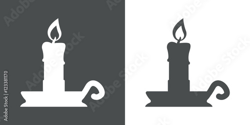 Icono plano candelero gris
