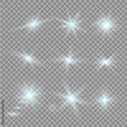 Glow light effect. Star burst with sparkles