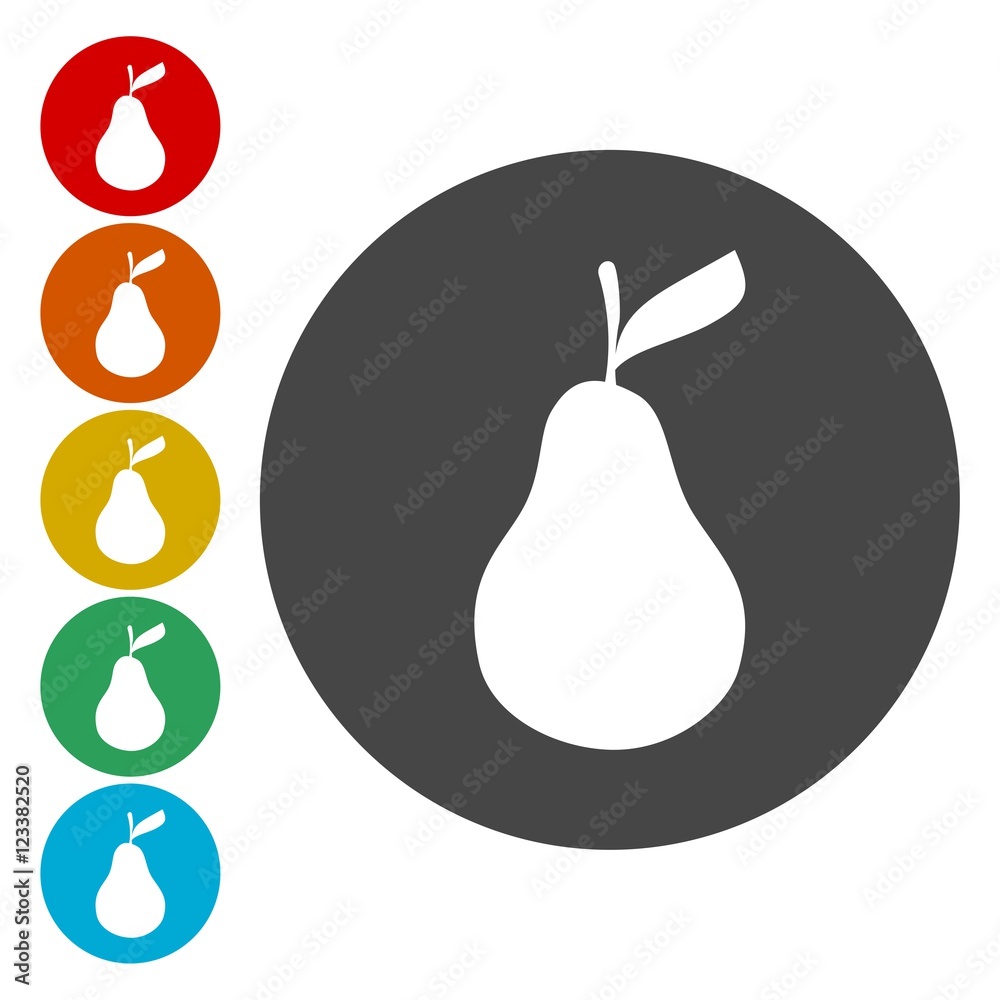 Pear icon sign. Pear icon flat design Pear icon sign. Pear icon flat design