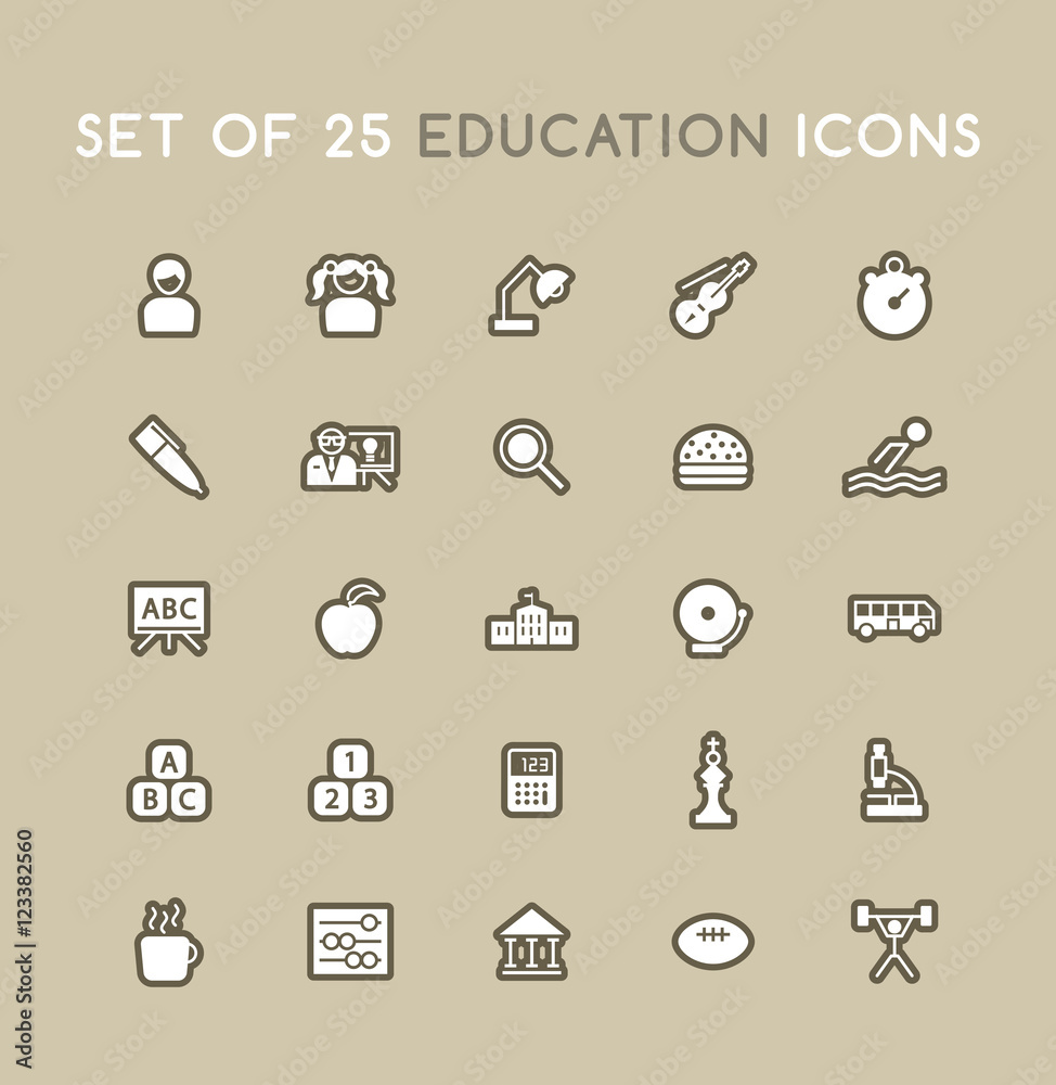 Set of Solid Education Icons. Isolated Vector Elements. Set of Solid Education Icons. Isolated Vector Elements.