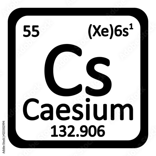 Periodic table element caesium icon.