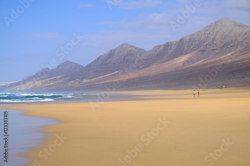 Wonderful beach Cofete on the Canary Island FUerteventura with a