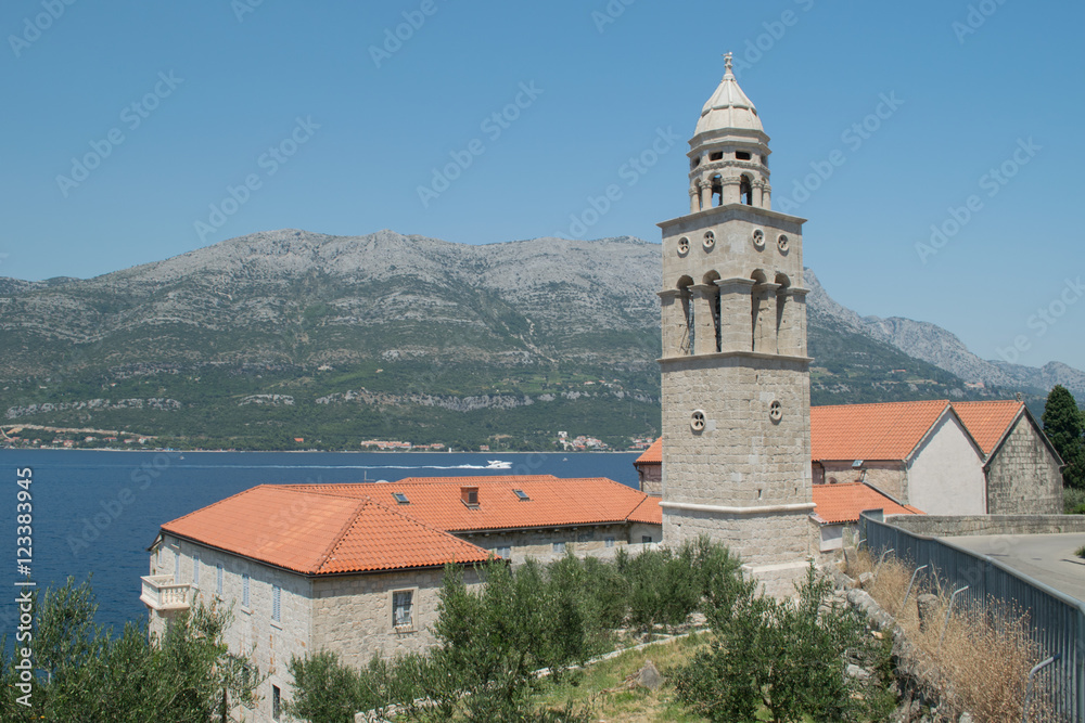 Korcula, Church on the Adriatic Coast,Croatia,Europe