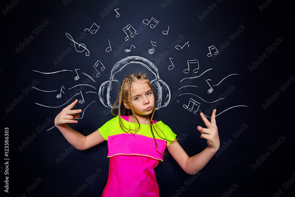 girl enjoys the music