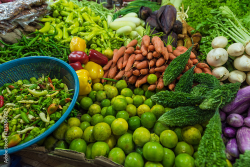 Fototapeta Naklejka Na Ścianę i Meble -  Fresh and organic vegetables at farmers market in Sri lanka