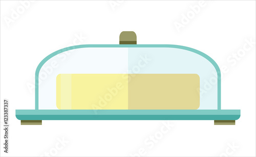 Illustration with butter in flat design style.