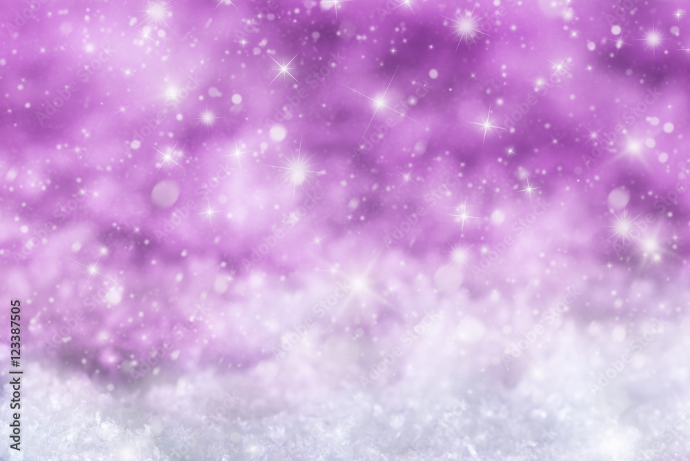 Pink Christmas Background With Snow, Snwoflakes, Stars Pink Christmas Background With Snow, Snwoflakes, Stars