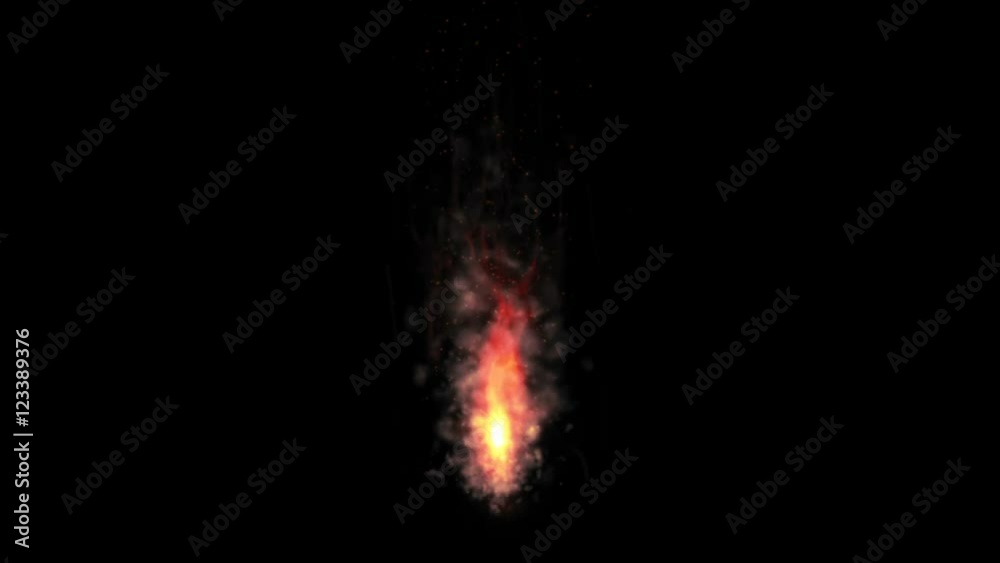 Fire and Flame Effect - Smoldering Torch on Black Fire and Flame Effect - Smoldering Torch on Black