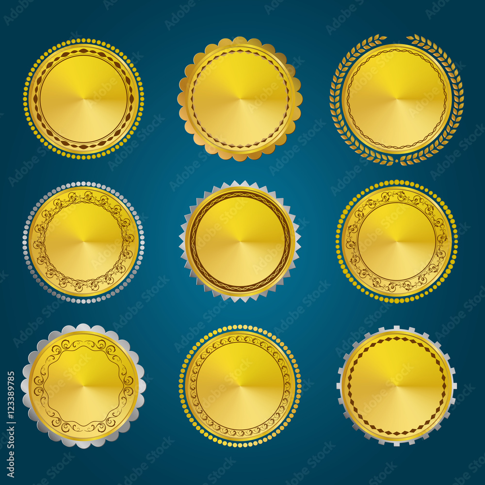 Golden Medallions and Medals with Laurel Wreath Collection Golden Medallions and Medals with Laurel Wreath Collection