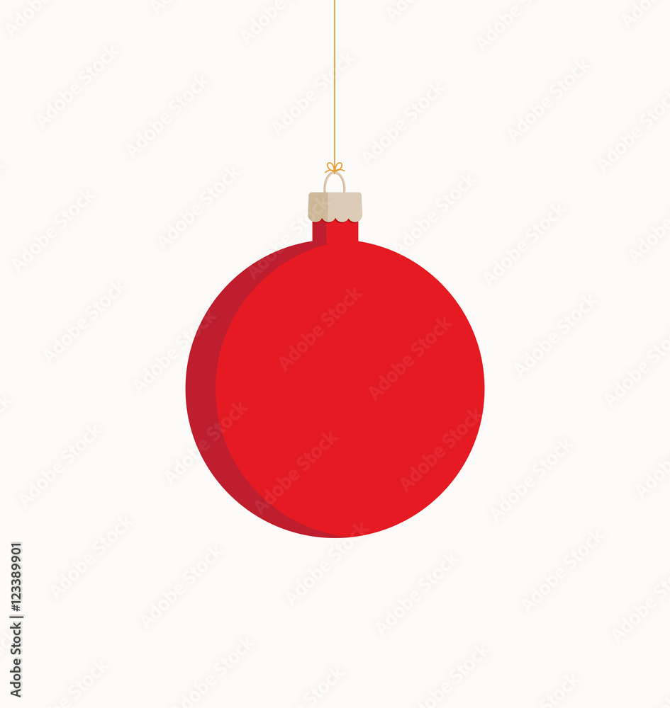 Vector illustration of a red Christmas bauble on a white background Vector illustration of a red Christmas bauble on a white background