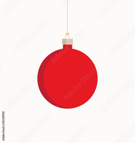 Vector illustration of a red Christmas bauble on a white background photo