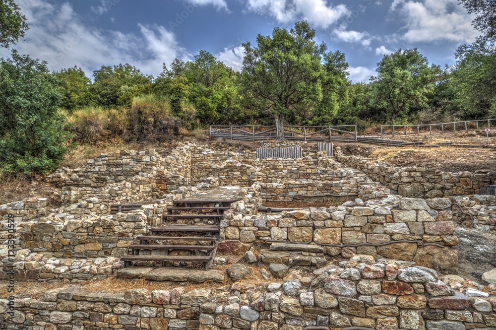Fototapeta premium Ruins of Stagira, the birthplace of Aristotle