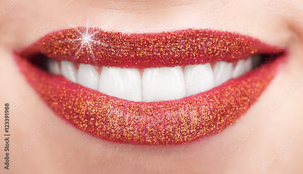 Obraz premium Beautiful female lips.