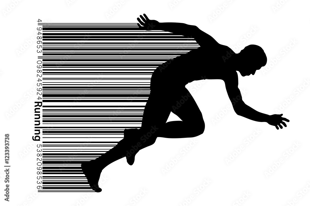 Silhouette of a running man. Text and background on a separate layer, color can be changed in one click. Running man Silhouette of a running man. Text and background on a separate layer, color can be changed in one click. Running man
