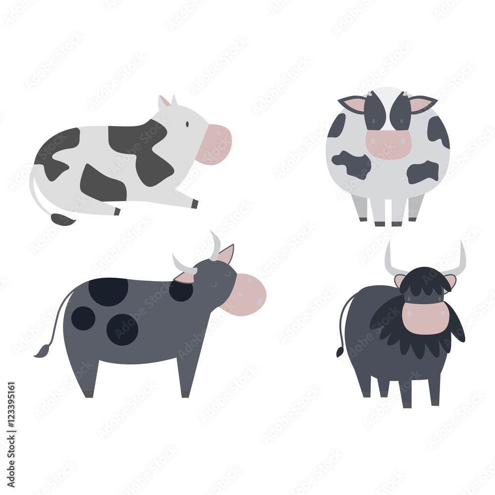 Obraz premium Cartoon cow character