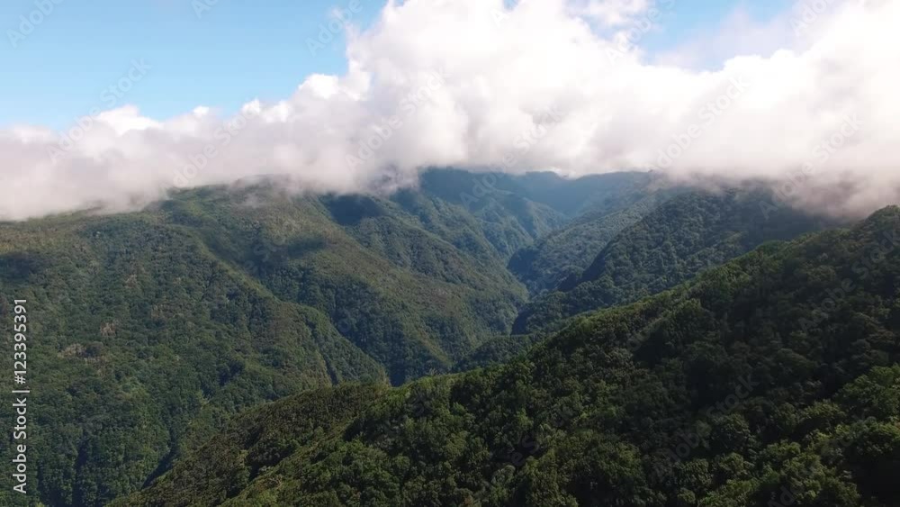 Mountains on Madeira Portugal island aerial view Mountains on Madeira Portugal island aerial view