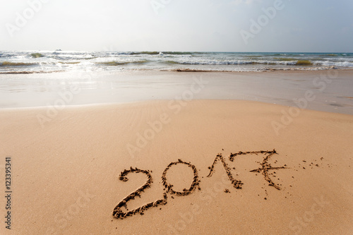 Happy New Year 2017 on the beach