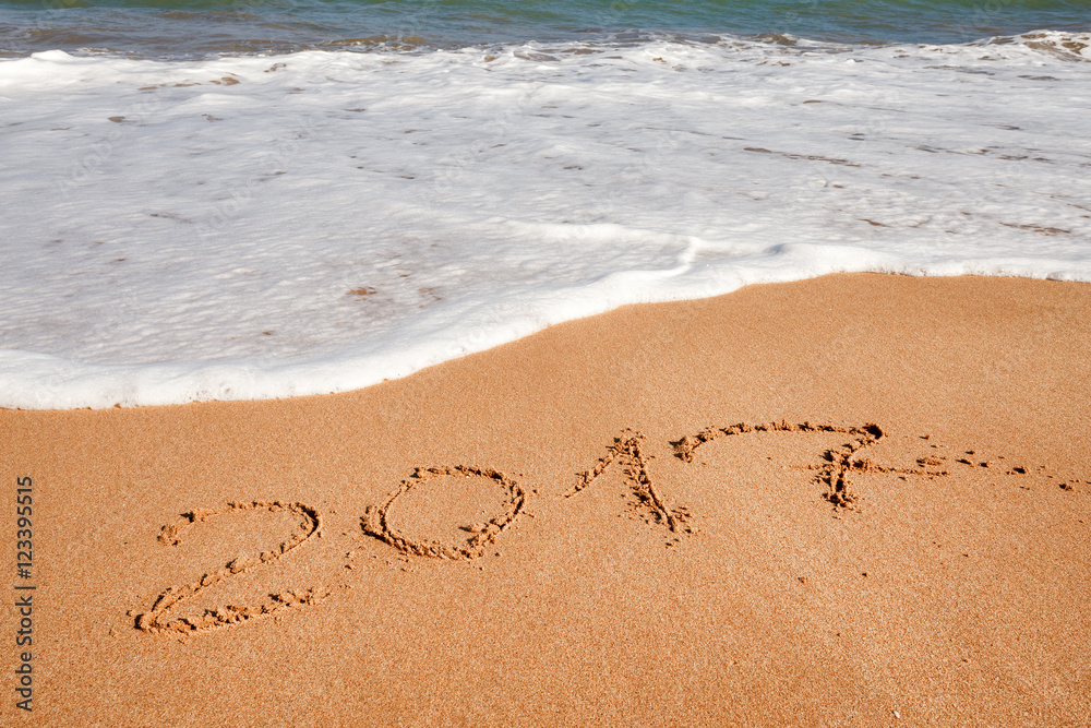 Happy New Year 2017 on the beach Happy New Year 2017 on the beach
