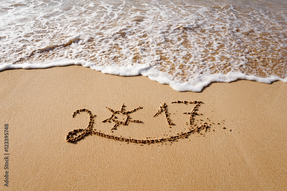 Happy New Year 2017 on the beach Happy New Year 2017 on the beach