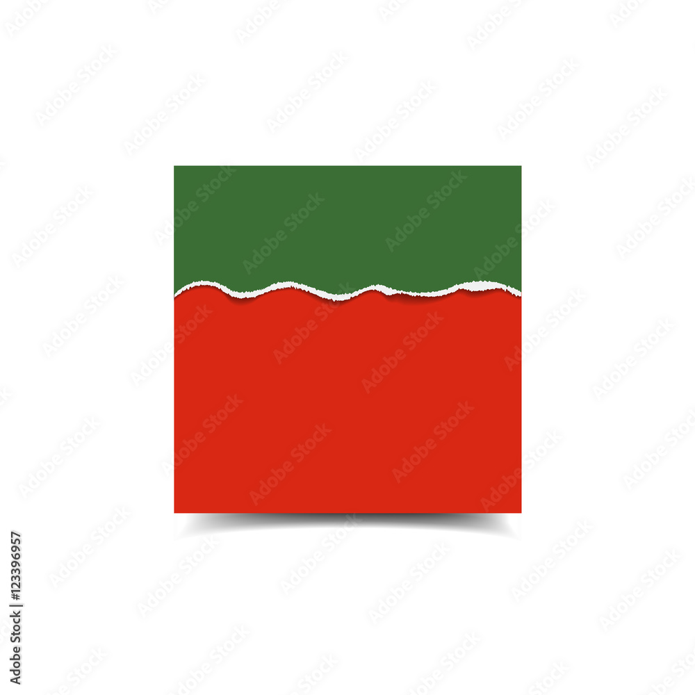 Obraz premium Empty vector poster mockup and piece of paper with ripped edges.