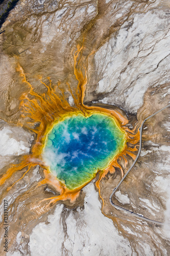 The Grand Prismatic Spring in the Midway Geyser Basin - Yellowstone National Park