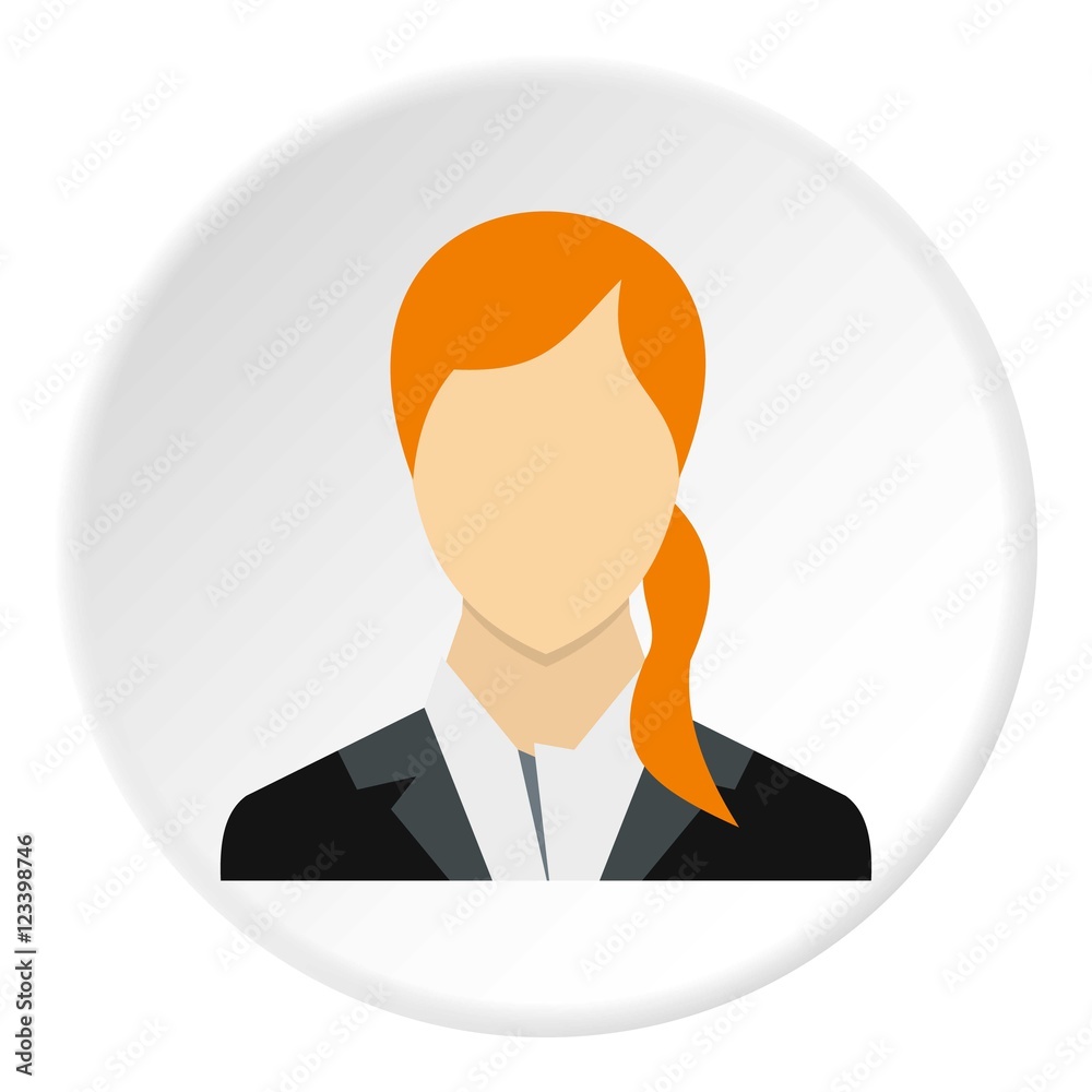 Woman with ponytail avatar icon. Flat illustration of woman with ponytail avatar vector icon for web Woman with ponytail avatar icon. Flat illustration of woman with ponytail avatar vector icon for web