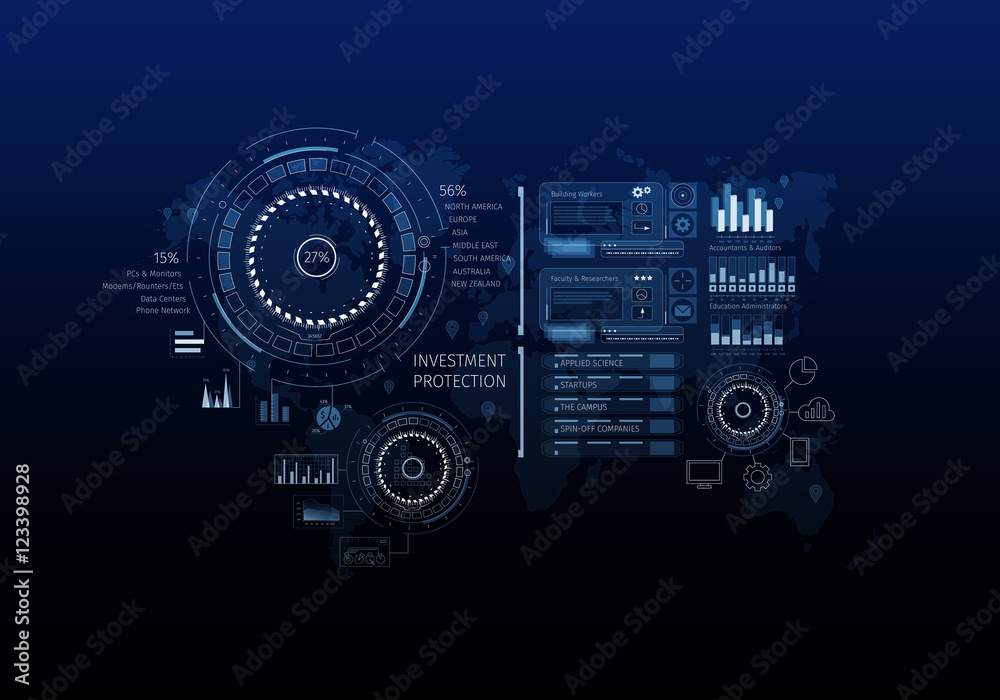 Obraz premium Innovative networking interface . Mixed media