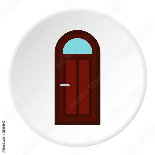 Semicircular door icon. Flat illustration of semicircular door vector icon for web