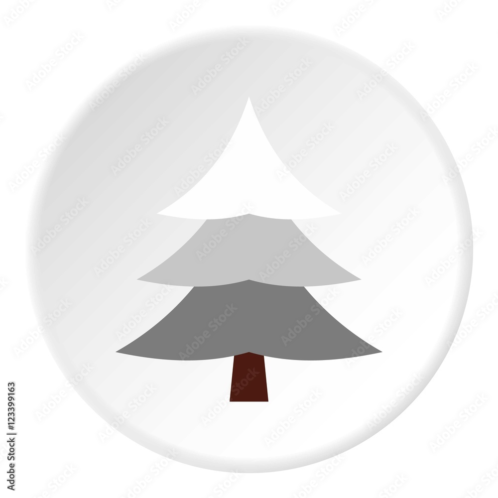 Snowy spruce icon. Flat illustration of snowy spruce vector icon for web