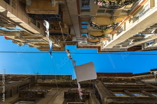 Clothes Hanging between buildings