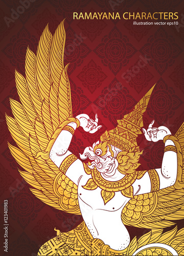 king bird thai tradition cover vector
