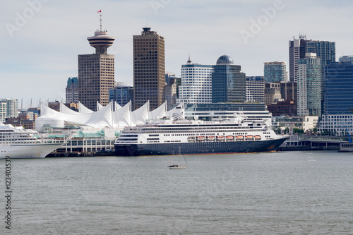Cruise ships at Canada Place Harbor in Vancouver photo