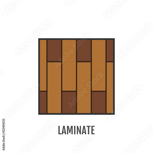 Flat icon of laminate. Finishing materials, floor coverings. Vector illustration