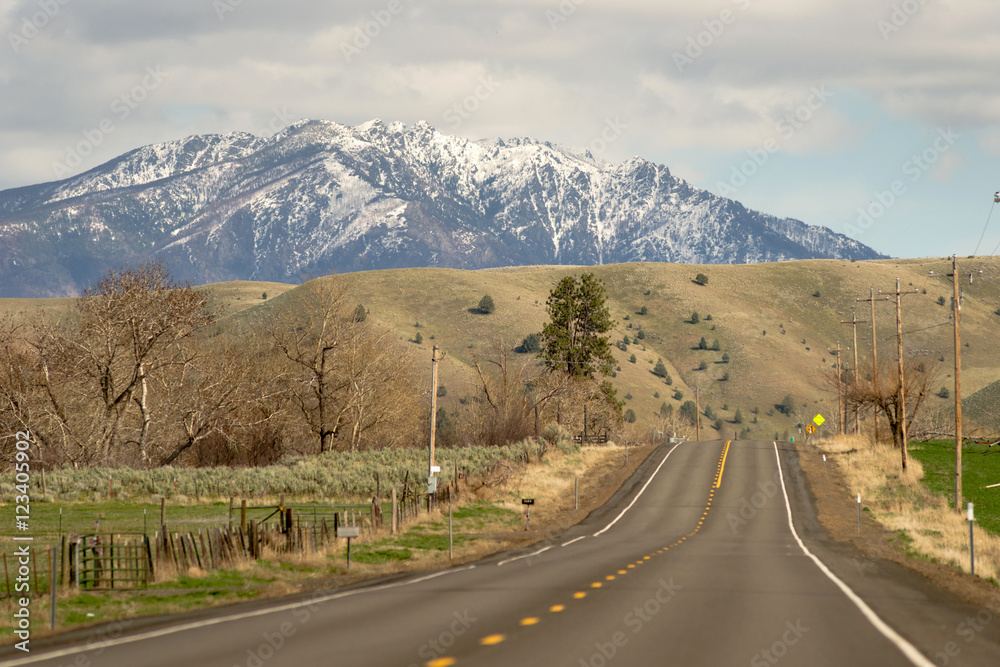 Fototapeta premium Highway 26 Heading East Oregon United States
