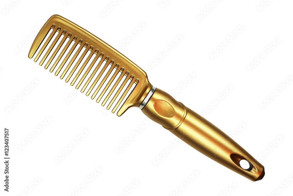 Gold comb isolated on white Gold comb isolated on white