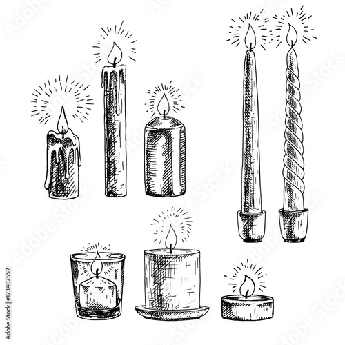 Hand drawn set of candles.
