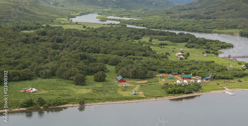 Kurile lake and the source of river Ozernaya. South Kamchatka Nature Park. photo