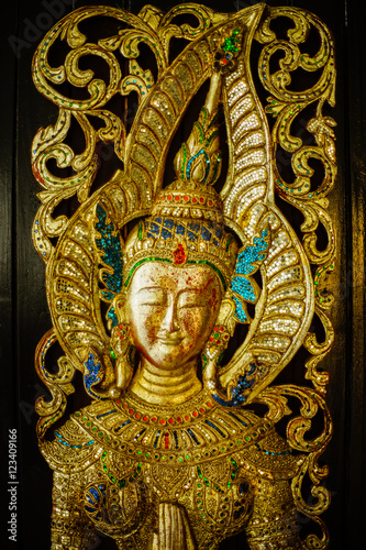 Traditional Thai Art on Temple door © milkchocolate