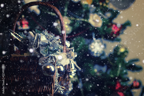 Christmas tree toy basket