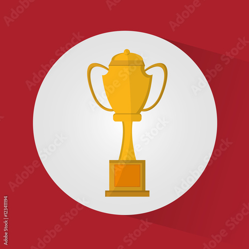 Gold trophy cup icon. Champions league winner and success theme. Colorful design. Vector illustration