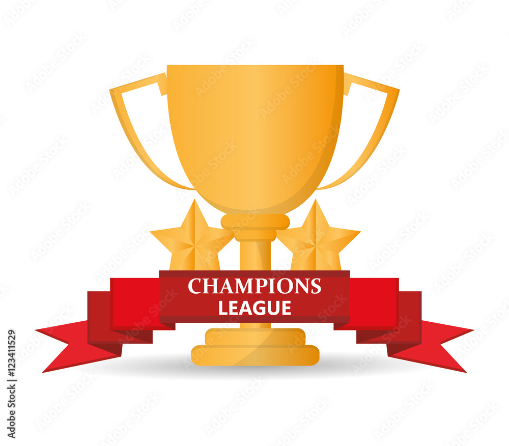 Trophy Cup With Star Icon Champions League Winner And Success Theme Colorful Design Vector Illustration Stock Vector Adobe Stock